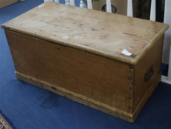 A pine coffer, W.100cm